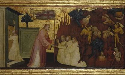 Der heilige Laurentius befreit Seelen aus dem Fegefeuer